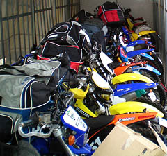 
 2008 St Helens to Strahan Ride 
 Bikes and Gear packed snuggly away 
