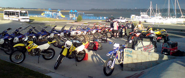 
 2008 St Helens to Strahan Ride 
 Bikes offloaded at St Helens 
